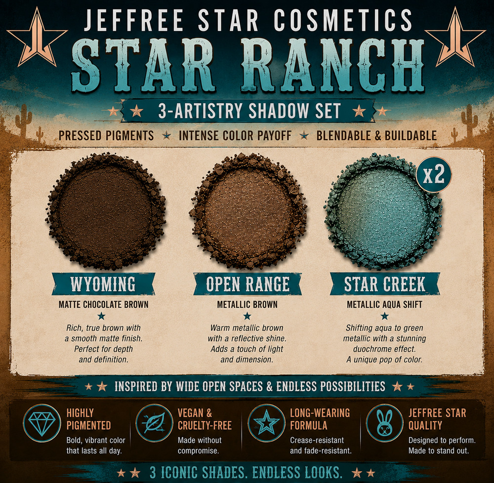 Jeffree Star Star Ranch Mini Palette Artistry Singles 4 Pan Eyeshadow Set